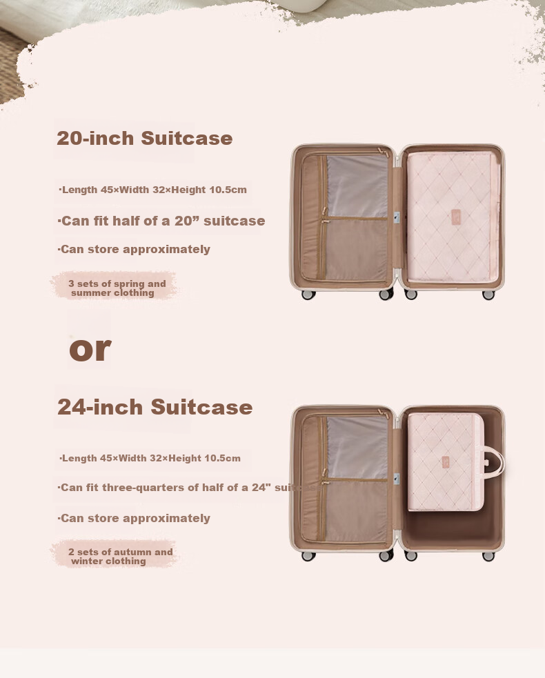 Baicaoyuan Travel Storage Bag, Luggage Organizer, Clothes Sorting Pouch, Travel And Business Trip Hanging Bag, Packing Organizer, Pink 10
