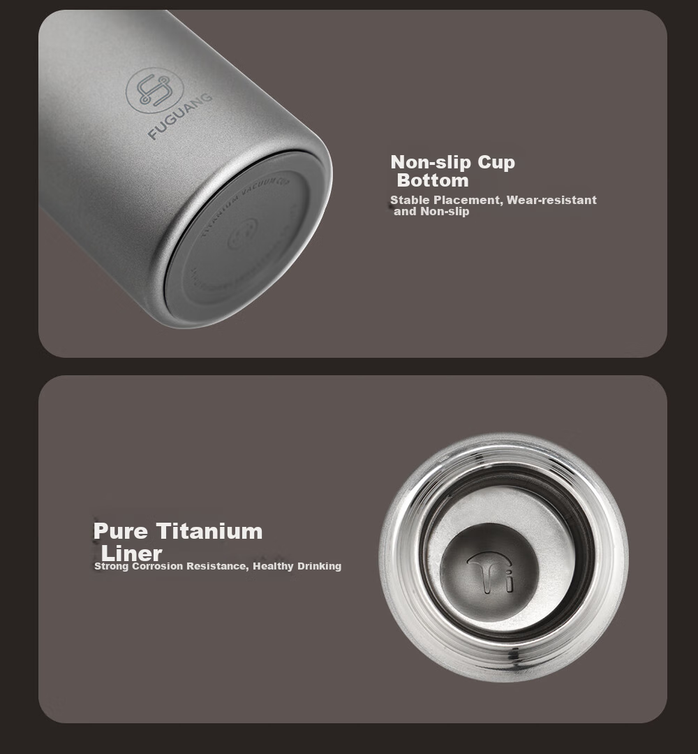 Fuguang Insulated Mug, Titanium Cup with Tea Infuser, Water Bottle for Men And Women, Pure Titanium Tea Cup, Gift Box, Outdoor Thermos Water Cup 10