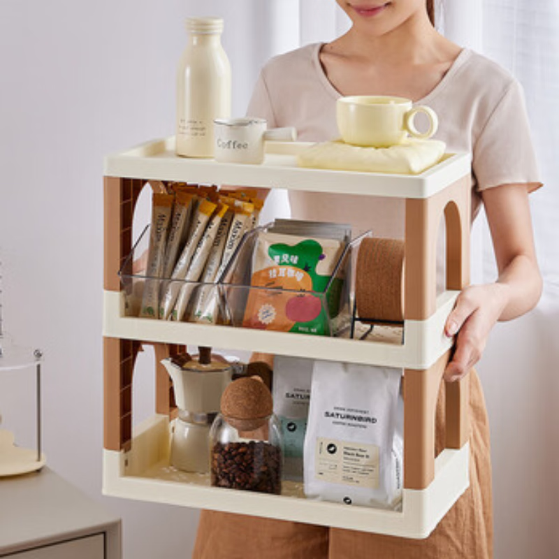 AEY Desktop Multi-Layer Storage Rack Dormitory Desk Layered Bookshelf Stationery Organizer Foldable Small Stand