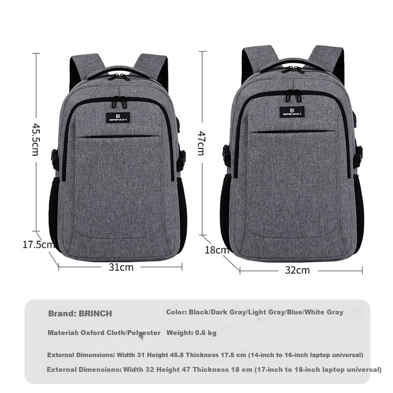 BRINCH Laptop Backpack for 15.6/16 Inch Notebooks, Shockproof Business Commute Large Capacity Schoolbag