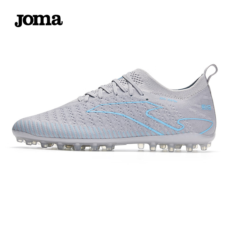 JOMA Thunder Sock Football Shoes Men MG Short Stud Non-slip Wear-resistant Lightweight Speed Training Shoes Gray Blue Size 40