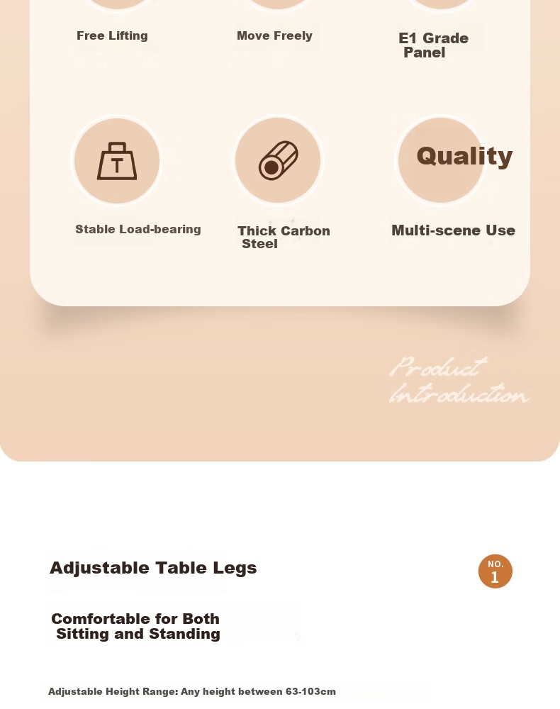 Milin Mobile Computer Desk, Adjustable Height Bedroom Study Desk, Bedside Table, Laptop Stand, Walnut Color with Black Frame 3