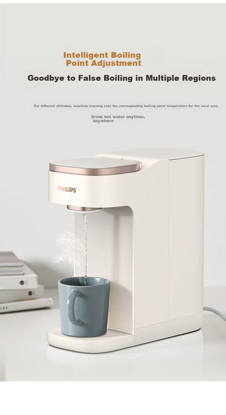 PHILIPS Instant Hot Water Dispenser for Home Use, UV Sterilization, Compact Countertop Design, No Installation Required, Office Desk Hot Beverage Machine, Electric Kettle, Portable Water Boiler ADD8202 14