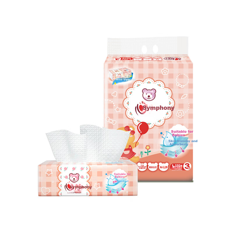Mind Act Upon Mind Baby Series Facial Tissues, 3-Ply, 120 Sheets Per Pack, 3 Packs, DT1120