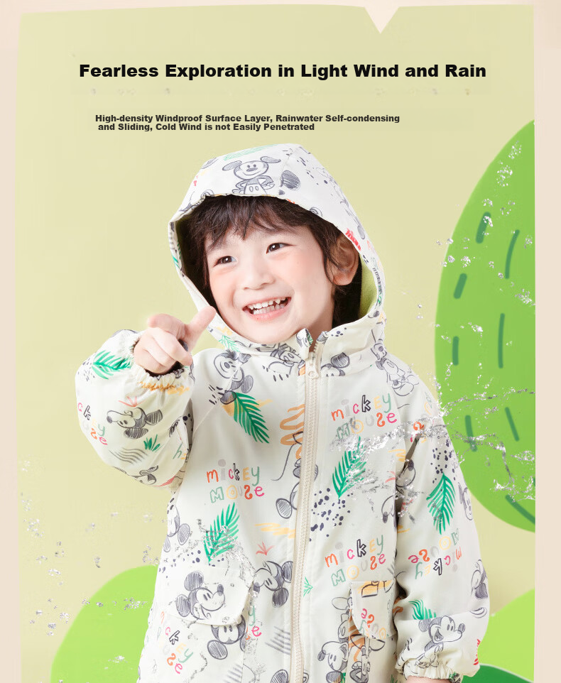 Disney Spring Autumn Kids Graffiti Minnie Hooded Jacket Comfortable Warm Windproof Coat Graffiti 110 17