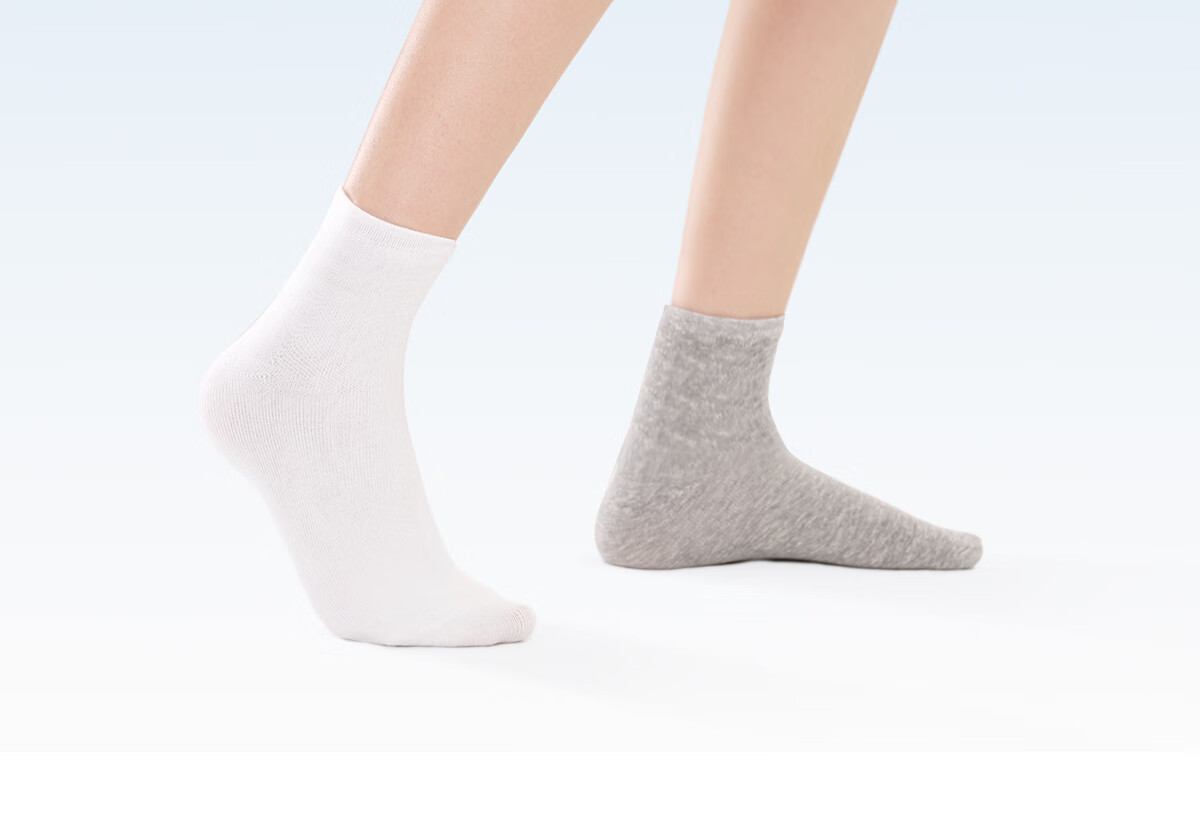 Freego Disposable Socks Unisex Cotton Mid-Calf Travel Business Trip Daily Use Sweat-Absorbent Durable Breathable No-Wash 8 Pairs 5