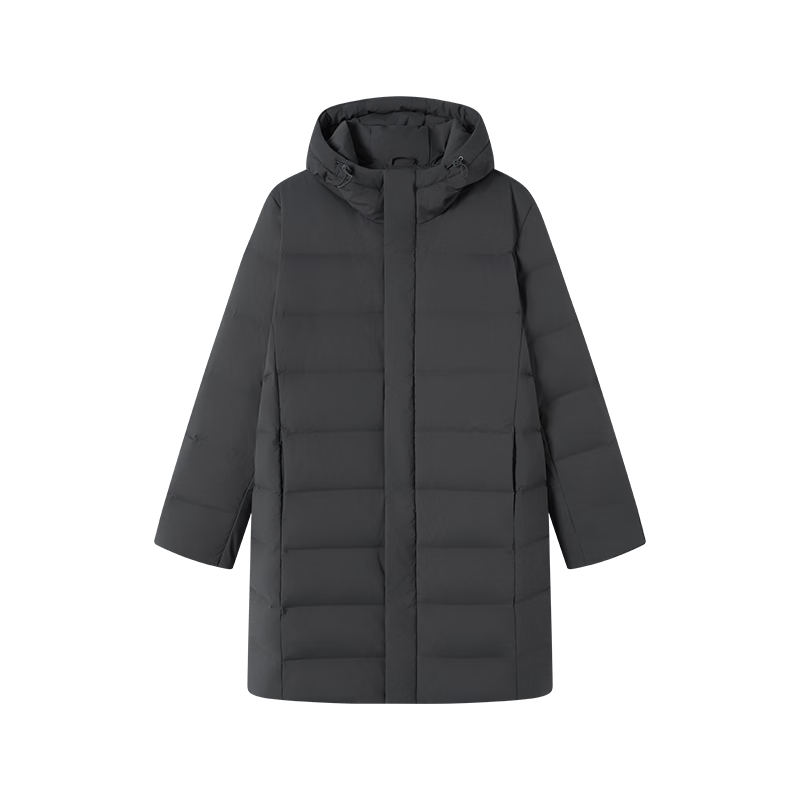JD Original down Jacket for Men, Duck down Thickened Cold-Resistant Workwear Puffer Jacket Water-Repellent Winter Coat Mid-Length Gray XL
