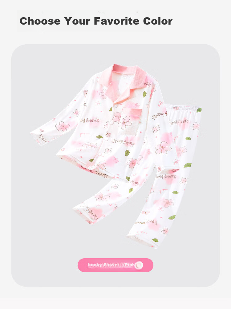 DEESHA [100% Class A Cotton] Children's Pajamas Spring And Summer Girls' Loungewear Youth Baby Air Conditioning Suit Set 6