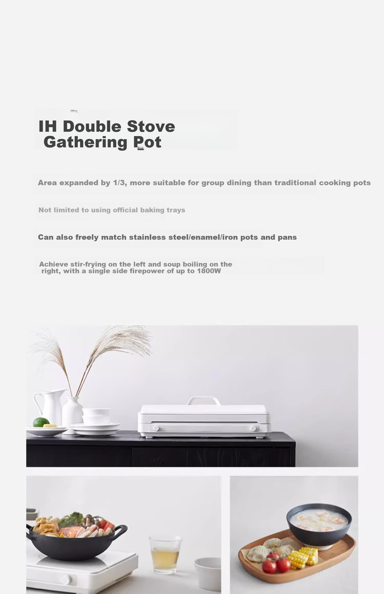 Fastee Multi-Purpose Pot, Electric Grill Plate, Party Plate, Multifunctional Cooking Pot, All-In Grill And Hot Pot for Home Use, Party Pot, Electric Barbecue Stove, Meat Grilling Pan, Fish Grilling Plate 6