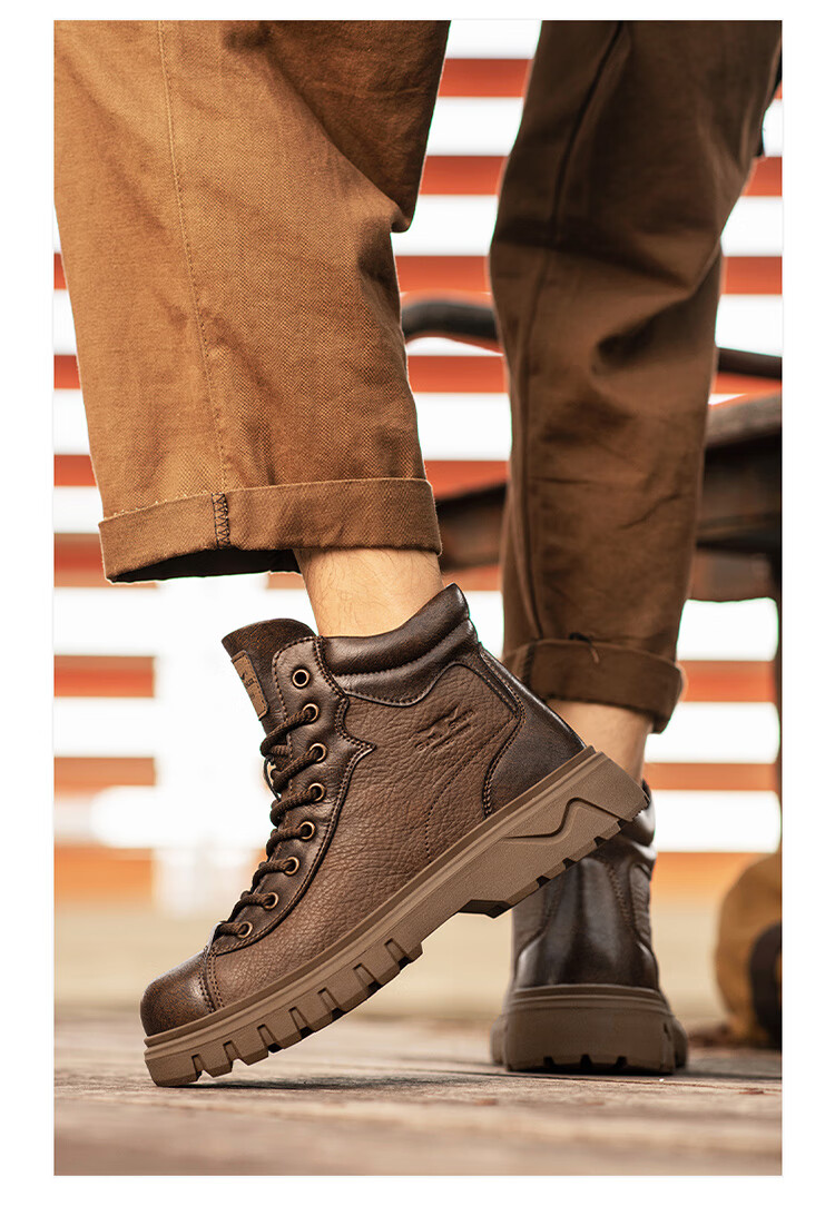 G.N.Shi Jia Men's Boots 2025 Autumn Winter New Low-top Martin Boots Outdoor Thick-soled Casual Leather Shoes Trendy Versatile Men's Shoes 21