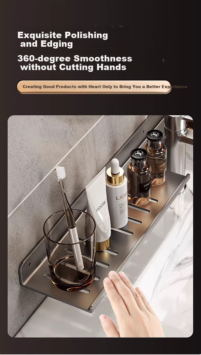 MUYA Mirror Bathroom Storage Rack, Toilet Washbasin Vanity Wall-Mounted Shelf, No Drilling Required, Bathroom Organizer 14