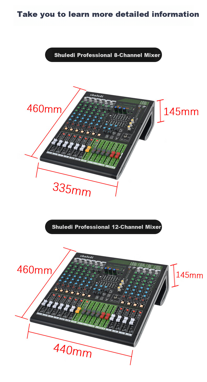 Shuledi SU-60 Domestic Digital Mixer with 8 Channels, Conference Sound System, Specialized Mixing Console for Meetings, KTV Audio with Reverb, DSP Effects Equalizer for Bars And Stage Performances 16