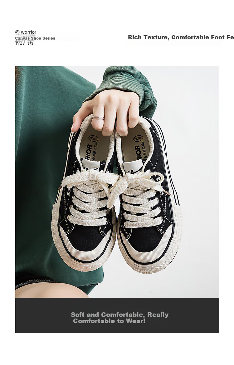 Huili Women's Shoes, 2026 New Fashion Casual Sneakers for Women, Lightweight Breathable Versatile Canvas Shoes, Black, Size 35 13