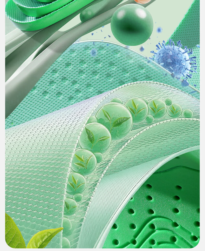 MINISO 2 Pairs Tea Scented Odor-Resistant Shock Absorbing Sports Insoles for Men, Soft and Breathable, Comfortable for Long Standing, Military Training, Size 39-40 Women 6
