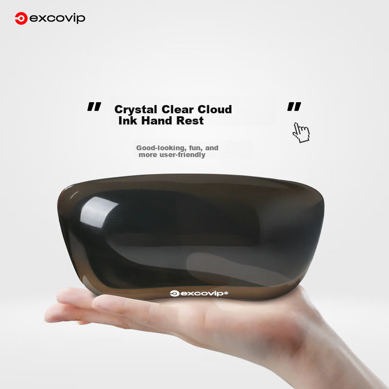 EXCO Crystal Black Mouse Wrist Rest, Ergonomic Mouse Pad, Wrist Support, Hand Rest, Wrist Cushion, Mouse Wrist Guard, Keyboard Hand Rest, Anti-Tendonitis Hand Protection 0386