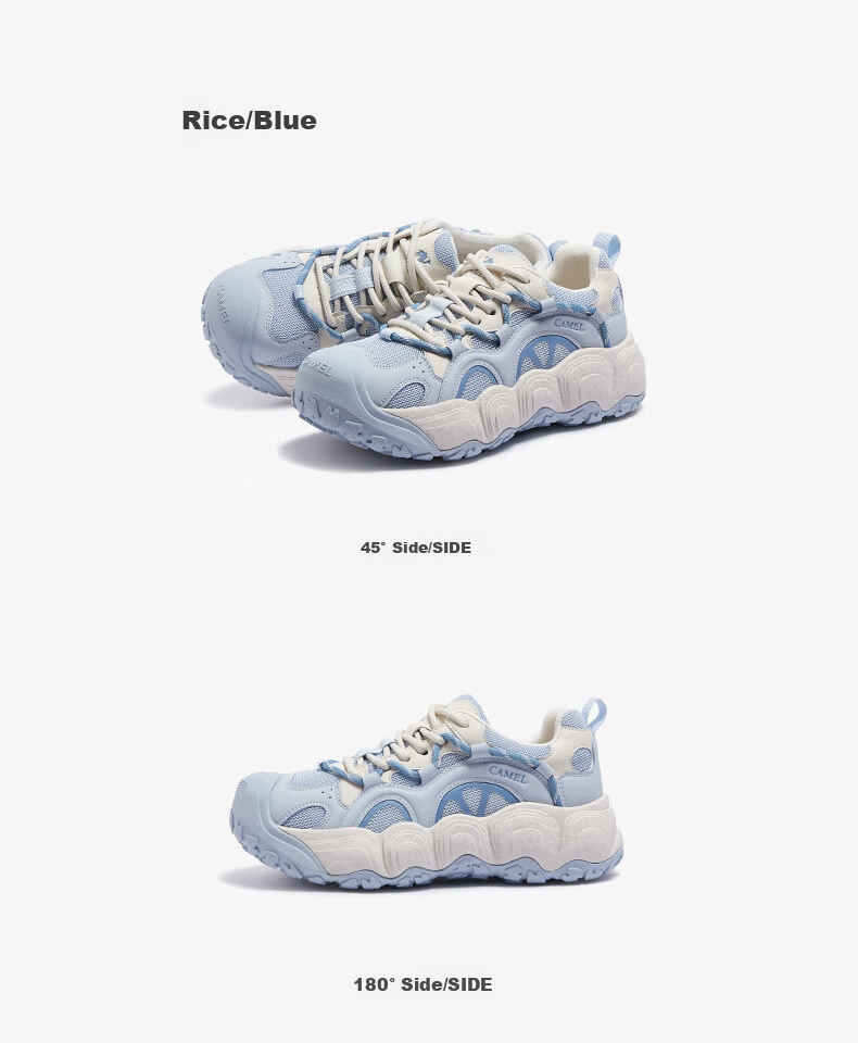 CAMEL [Dilireba's Same Style] Neng Meng Chou Meng Women's Sneakers Casual Sports Shoes L25A202062 Beige/gray 38 52