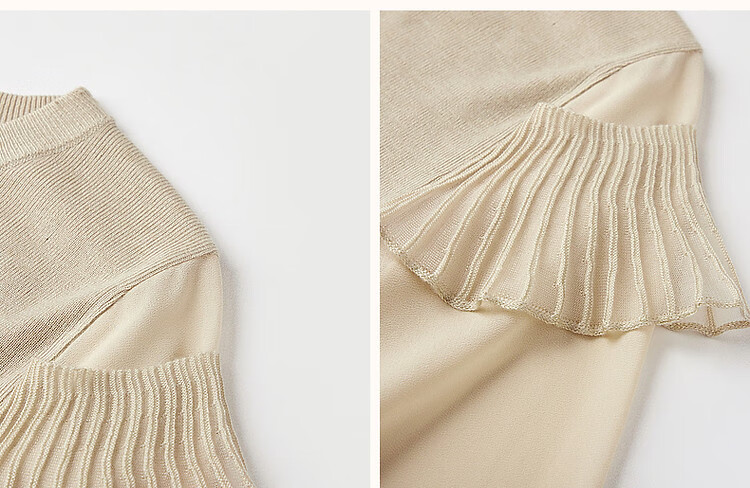 Dme [Containing Fluffy Wool] Spring And Autumn Stylish Spliced Sweater, Concealing Body Shape, Slimming Effect, Elegant Knitted Sweater for Women with High-End Feel 20