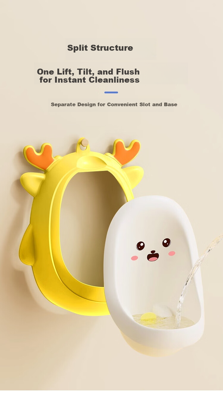 DOCTOR MA Children's Urinal, Boy's Urination Station, Standing Urinal for Boys, Baby Peeing Aid, Toilet Training Device, Yellow 7