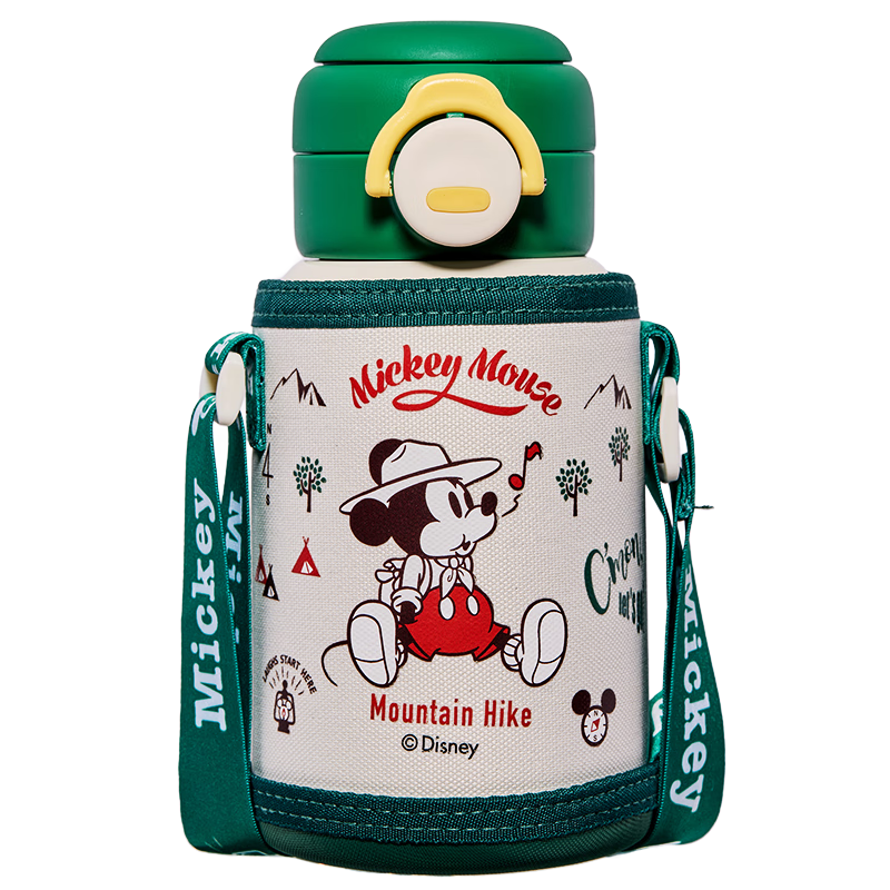 Disney Kids Insulated Double-Drink Straw 316L Large Capacity Water Bottle Portable Kindergarten Boys and Girls Elementary School Drinking Cup