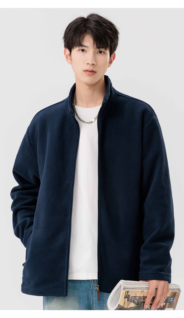 JEEP SPIRIT Men's Fleece Jacket Autumn Winter Casual Outdoor Jacket 2438 Gray M 14