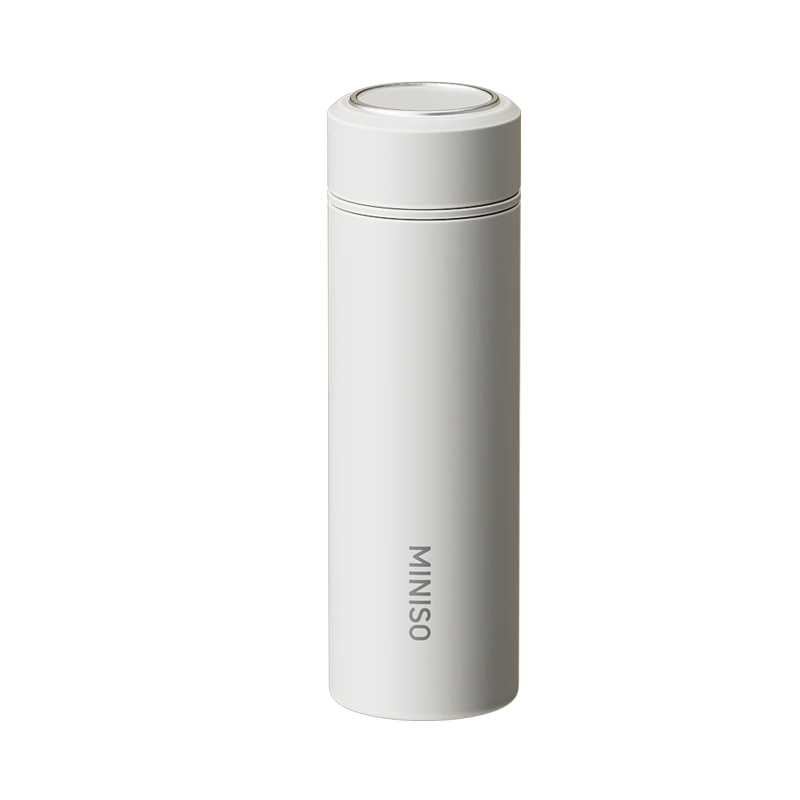 MINISO Large Capacity Insulated Water Bottle for Women High-End Portable Car Student Tea Cup Cloud White 495mL