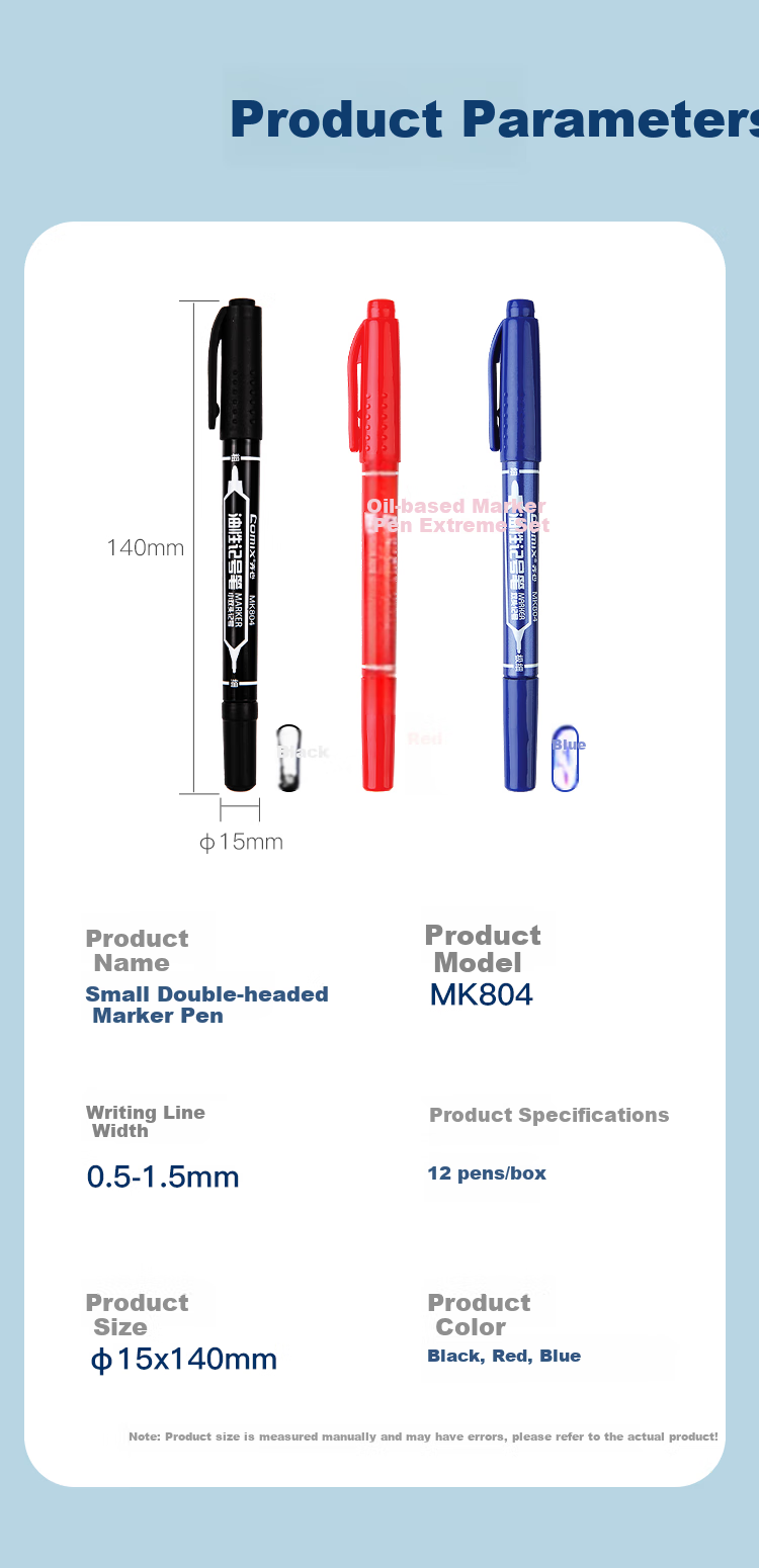 COMIX Quick-Drying Waterproof Non-Fading Dual-Tip Marker Pen Outline Pen Oil-Based Pen Logistics Pen, Black, 12-Pack, Office Supplies, EM837 6