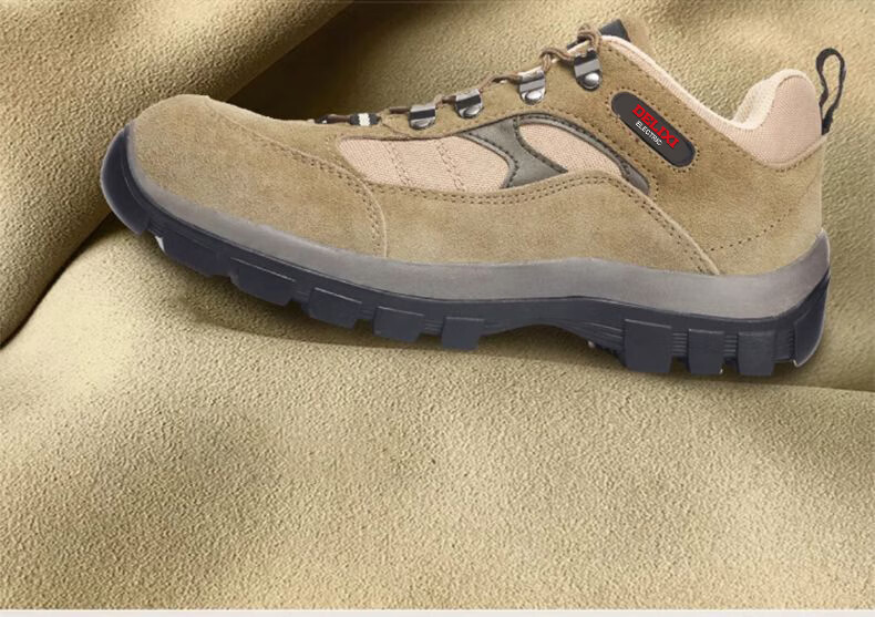 DELIXI ELECTRIC Men's Safety Work Shoes Superfiber Leather Steel Toe Cap Anti-Smash Steel Plate Anti-Puncture Slip-Resistant Durable 6