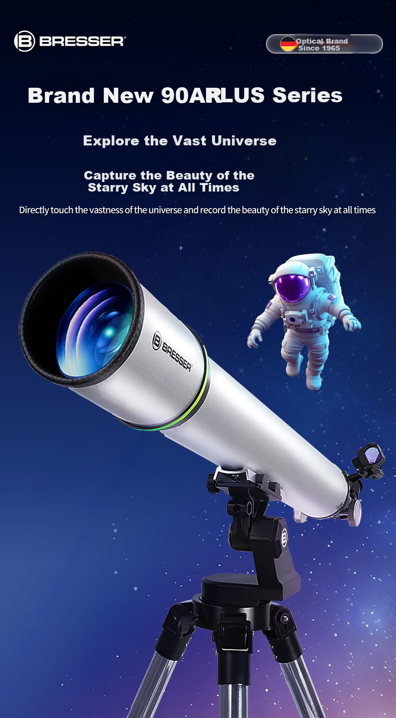 Bresser Astronomical Telescope, Professional-Grade High Magnification, High Definition, for Children, Boys And Girls, Beginner Stargazing, Scenic Viewing, New Year Gift 1