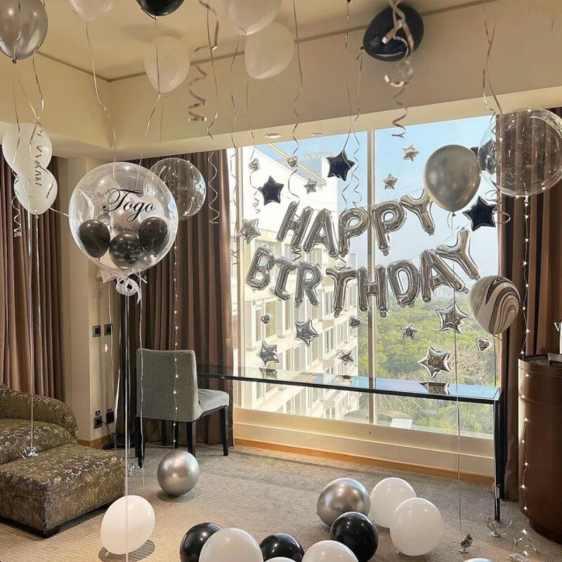 Фольгированный шар "Happy Birthday" серебристый