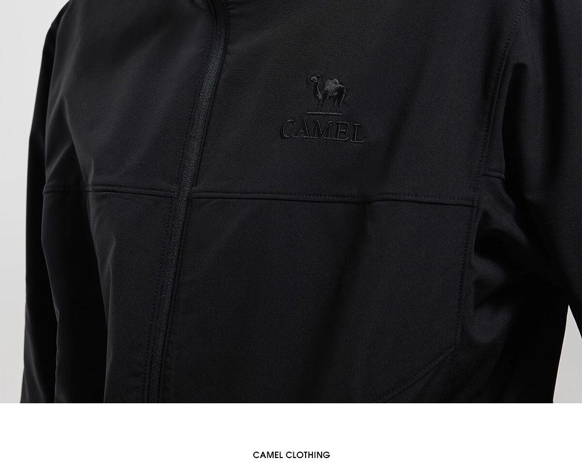 CAMEL Outdoor Softshell Jacket Men Stand Collar Windproof Warm Casual Jacket Durable Tear-Resistant Hiking Mountaineering Jacket Women 1279 17