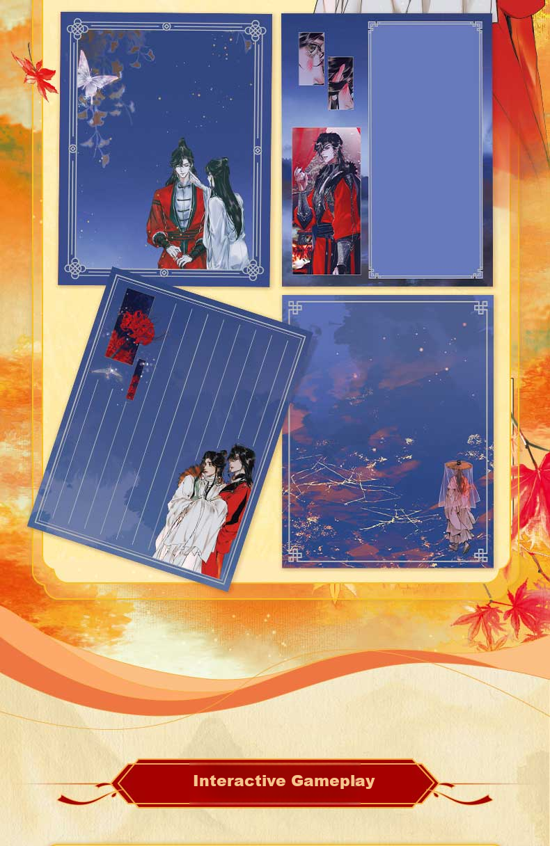 Kayou Tian Guan Ci Fu Sticky Note Notebook, Tear-Off Memo Pad, Mini Loose-Leaf Notebook, Portable Anime Merchandise, Study Supplies, 1 Set of 4 Books, Birthday Gift 7