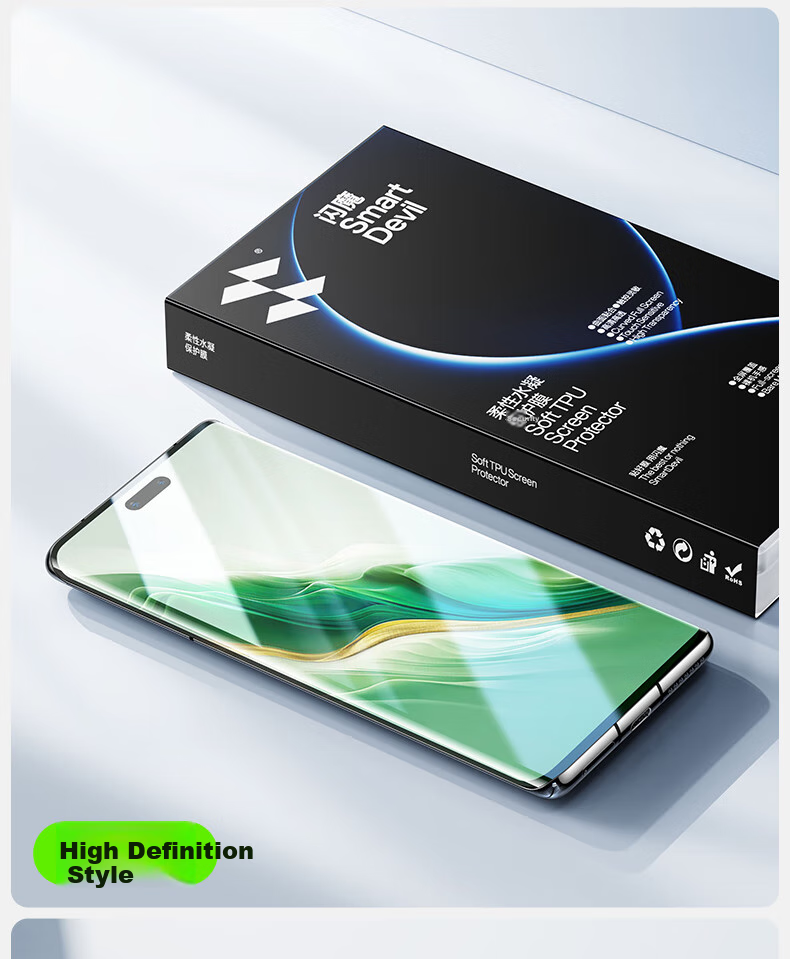 Shanmo [2-Pack] Screen Protector for Honor Magic7 Pro/RSR, Honor Curved High-Definition Hydrogel Film, Full Screen Tempered Soft Film, Anti-Fingerprint, Ultrasonic Unlock Protectio 9