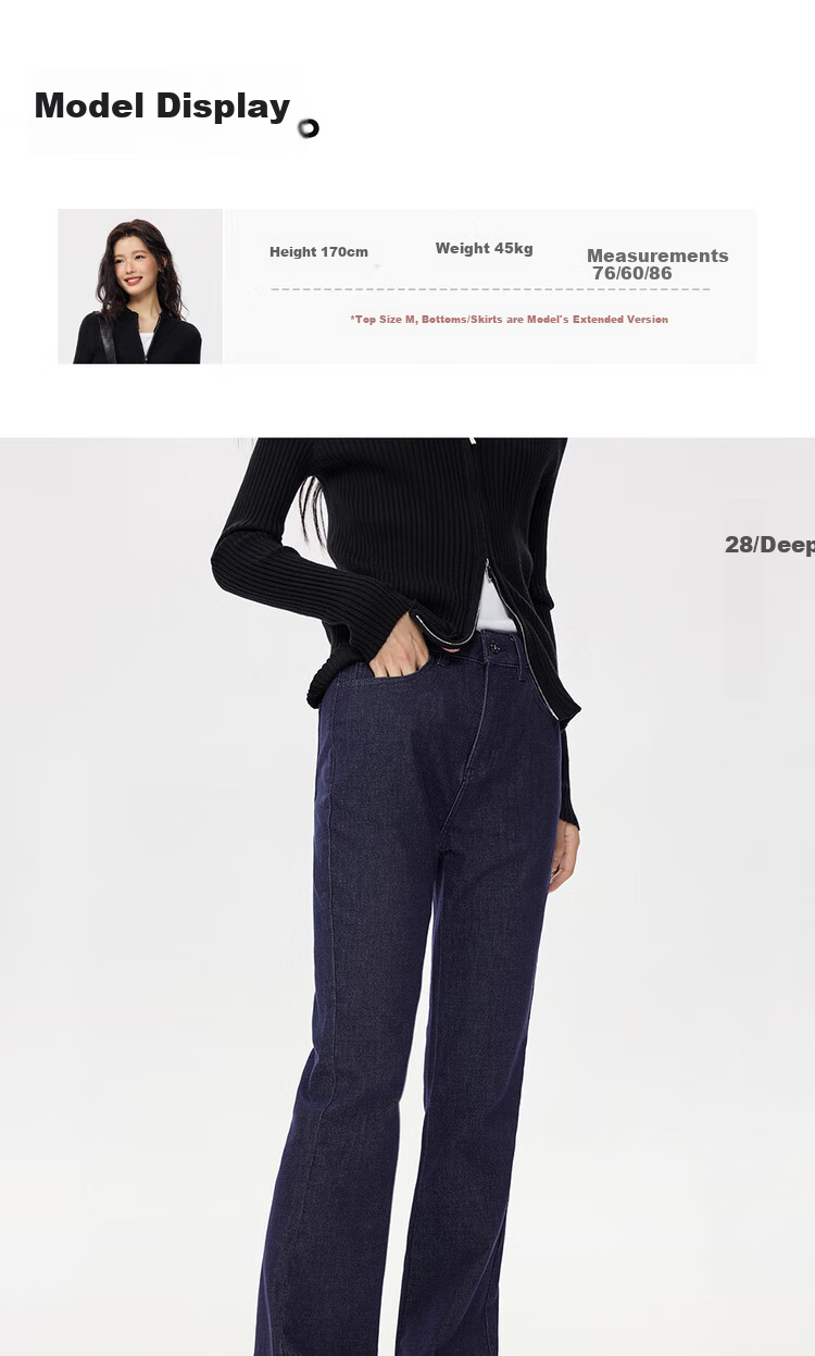 Giordano Women's Slim-Fit High-Waisted Denim Jeans with Heavy Wash Effect, Model 05415684 9
