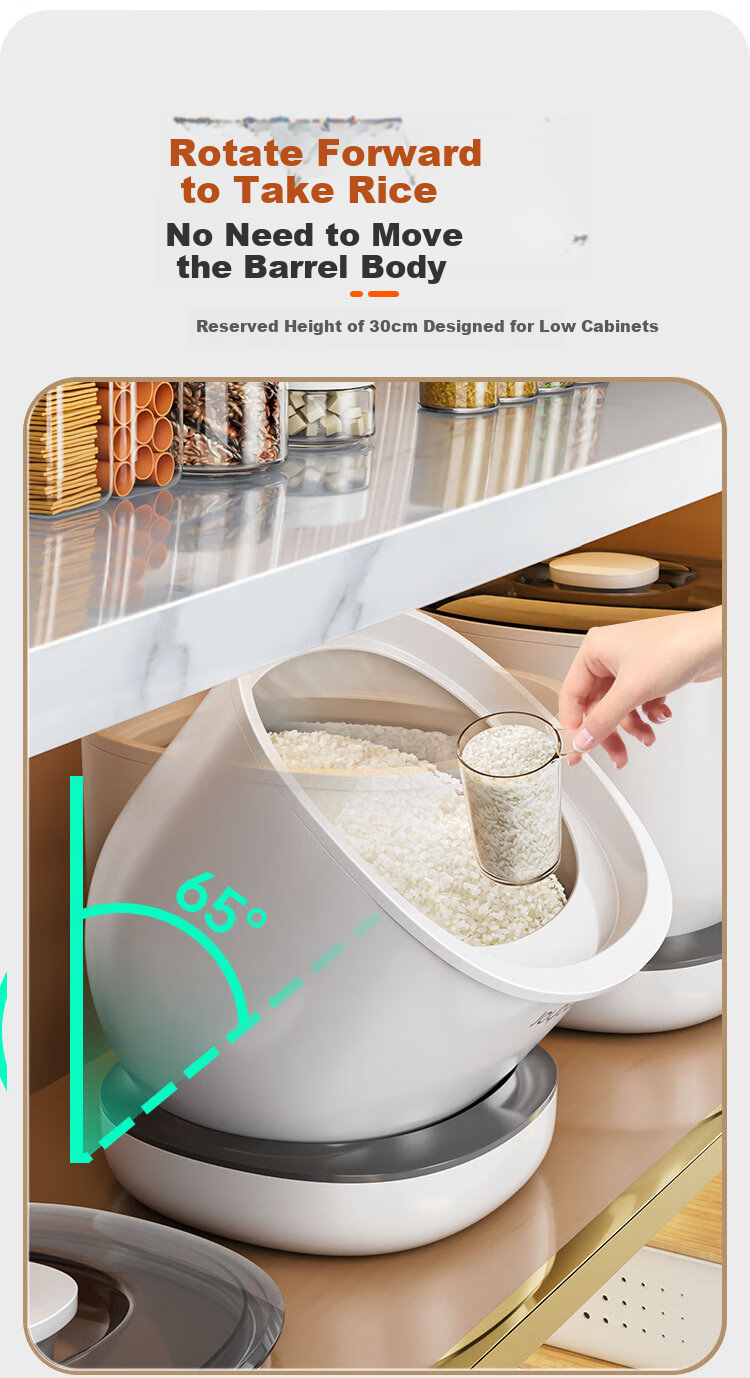 Jiabangshou Rice Container, 2026 New Model, Insect-Proof, Moisture-Proof Sealed Rice Storage Bin, Kitchen Utensil, Food-Grade Rice Bucket 4
