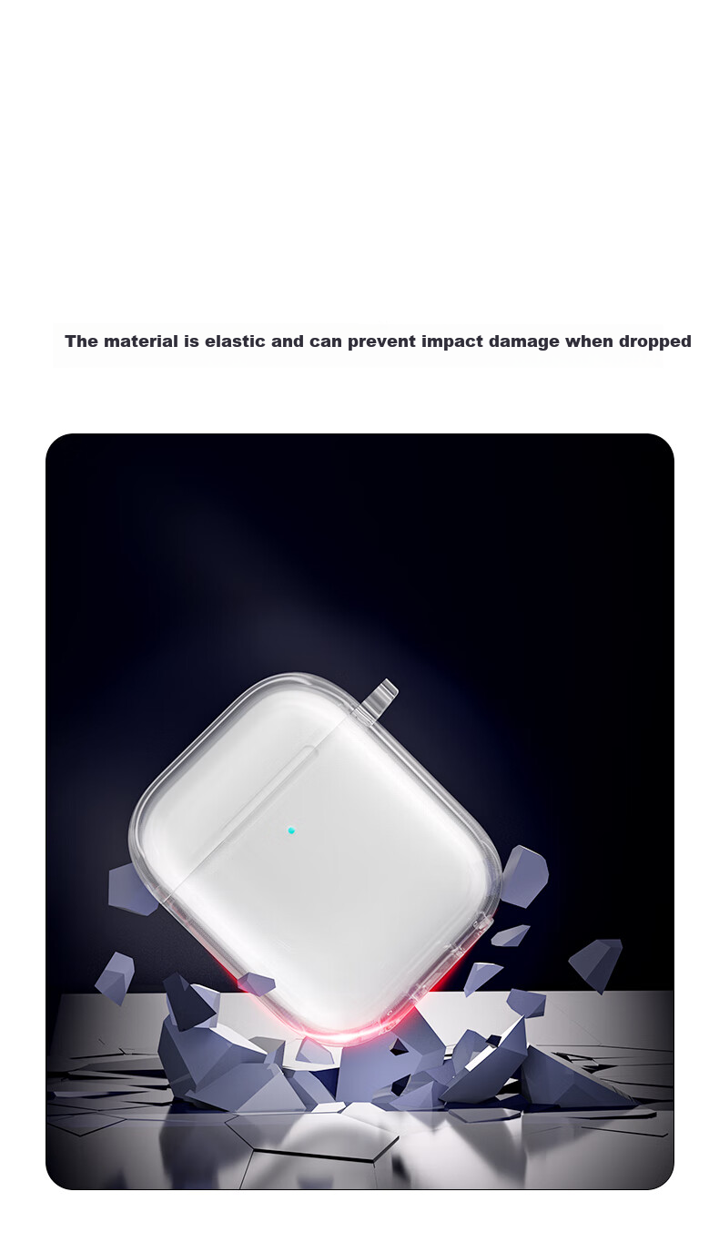 Shangsu Compatible with Apple AirPods 1 Earphone Protective Case, AirPods 2 Earphone Shell, Simple And Elegant Full Coverage Shockproof Non-Slip Soft Case, Creative Transparent Style for Men And Wome 3