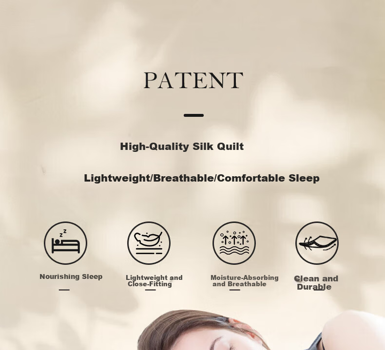 Qianhuang Bubushenglian Silk Quilt, 100% Double Cocoon Mulberry Silk, Summer Cooling Quilt, Weight Approximately 3 Jin (1.5 Kg), 220*240cm 7