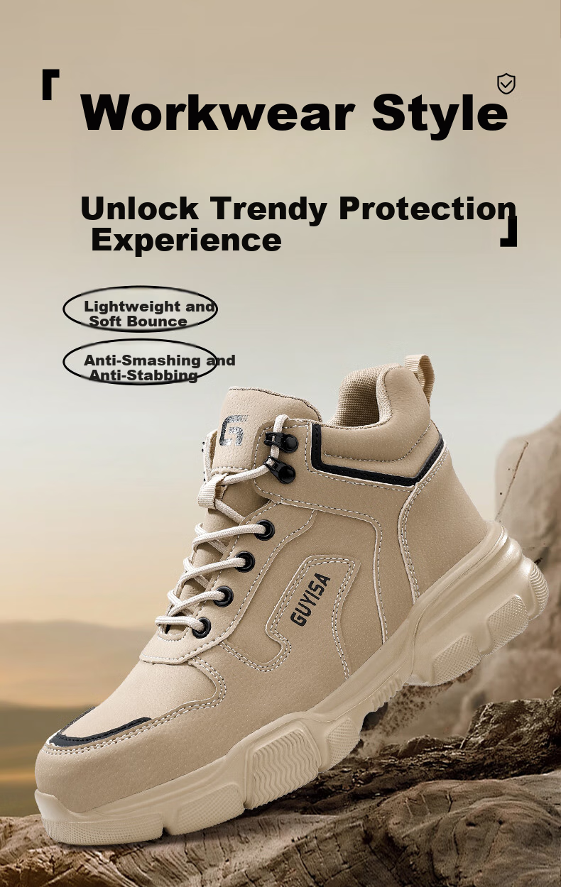 Fumeier Men's Winter High-Top Steel Toe Anti-Smash Anti-Puncture Ultra-Light Waterproof Safety Work Shoes 5031-1 Size 44 1