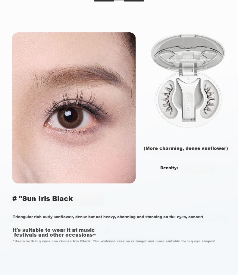 WOSADO Magnetic False Eyelashes, Realistic, No Glue Required, Long-Lasting, Thick And Lush, Little Daisy Cookie Black 11