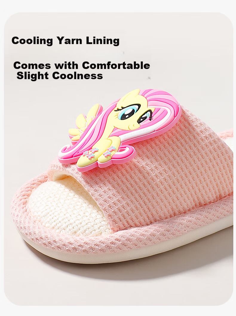 My Little Pony Kids Slippers Boys Girls Linen Indoor Non-Slip Breathable Spring Summer Fabric Slippers Purple Size 230 5