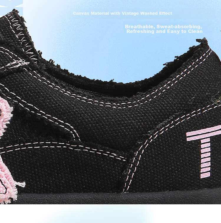 TTKJ Black Star Breathable Canvas Shoes for Women, Comfortable Thick-Soled Platform Sneakers, Soft-Soled Non-Fatiguing Versatile Sports Casual Shoes 8