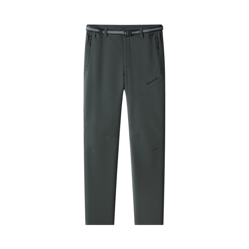 TOREAD Men's Soft Shell Pants, Autumn And Winter Outdoor Windproof Water-Repellent Fleece-Lined Thick Warm Cross-Country Trousers TAMMCN91860