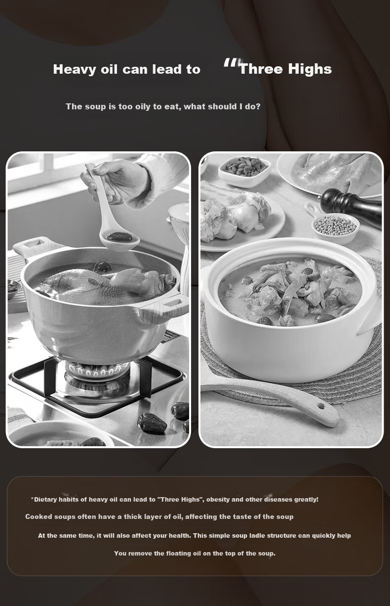Newair 316 Stainless Steel Oil Separation Ladle, Household Oil Strainer, Kitchen Oil Filter Spoon, Grease Separator 3