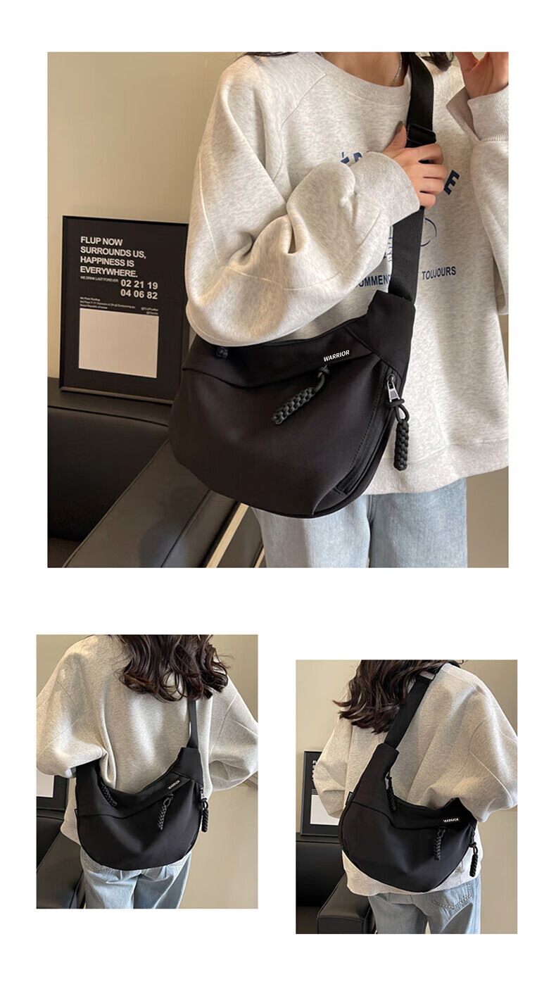 Huili Crossbody Bag for Women, Large Capacity, Korean-Style Simple Ins Trendy Versatile Casual Commuter Dumpling Bag Shoulder Bag 5