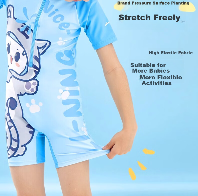 LI-NING Kids Swimsuit Girls Boys Toddler Fashion One-Piece Swimwear Size 130 8