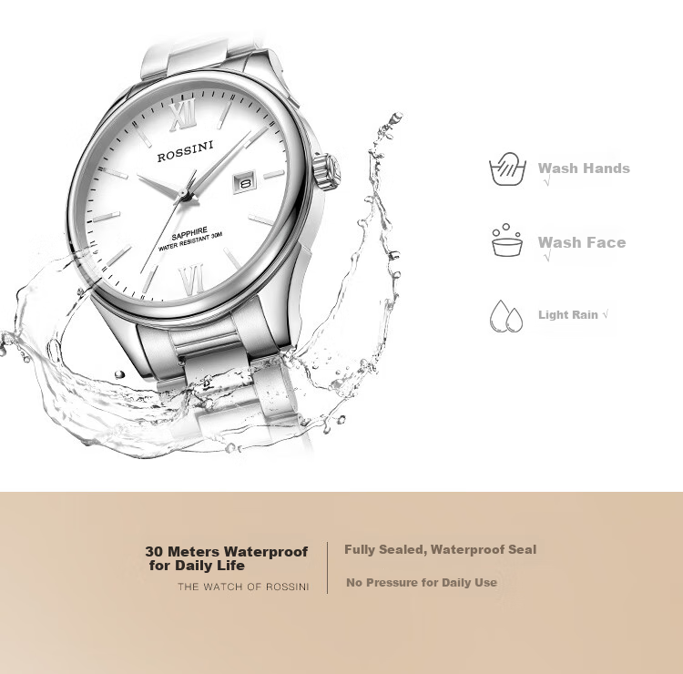 ROSSINI Women's Quartz Watch with White Dial And Steel Strap, Birthday Gift for Girlfriend, Chinese Brand Watch for Office Casual Wear And Water Resistance SJ5578 11