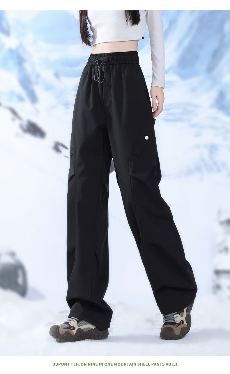 LangSha Climbing Diary Snow Country Ski Pants 3-in-1 Detachable Softshell Waterproof Women's Mountaineering Warm Cold-Resistant Pants 8