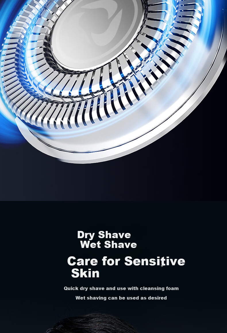 CHIGO Electric Shaver for Men, Fast-Charging Portable Three-Head Beard Trimmer Razor, Gift for Father, Husband, Boyfriend SG5555 Graduation Present 4