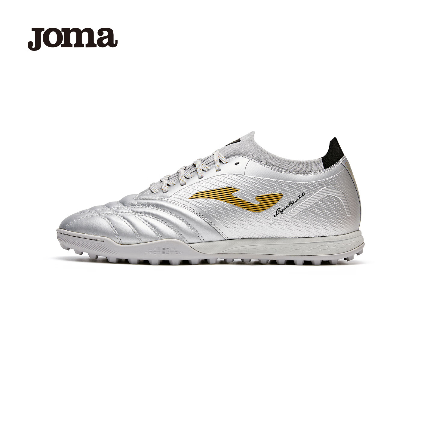 JOMA Aguila 2.0 Men's Kangaroo Leather Soccer Shoes TF Turf Studs Silver Size 41