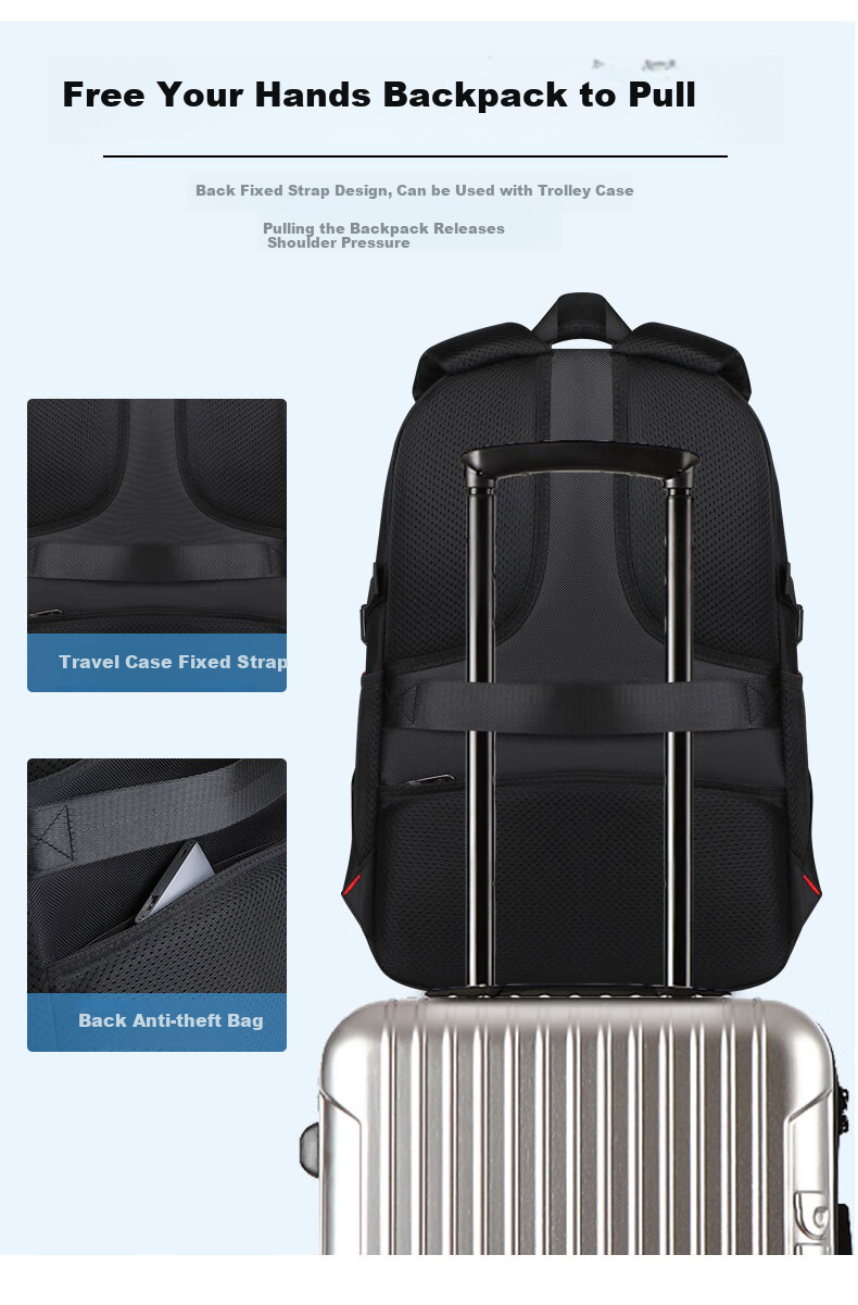 Edison High School Student Backpack with Spine Protection, Large Capacity, Water-Resistant, Reflective, Middle School Travel Backpack K056-1G Black 12