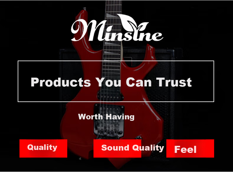 Minsine Night Sky Black/Flame, Unique Shaped Electric Guitar, Adult Professional-Grade Dual-Shake Electronic Guitar for Beginners 2